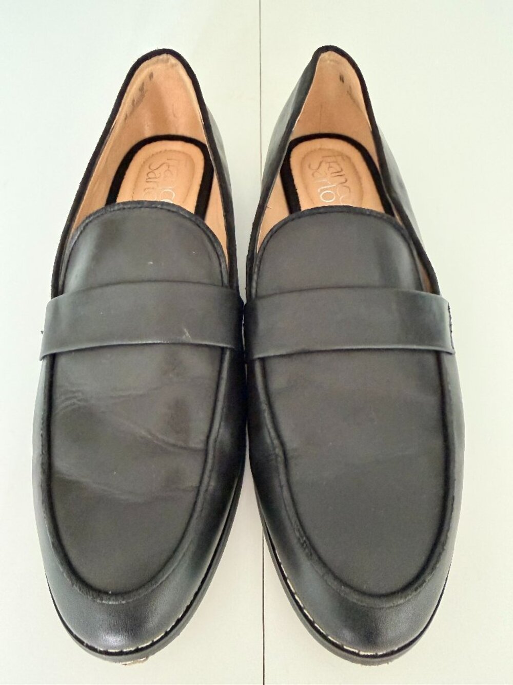 Franco Sarto Womens Hudley Loafers Black Size 8 Preppy Academia Classic Slip On